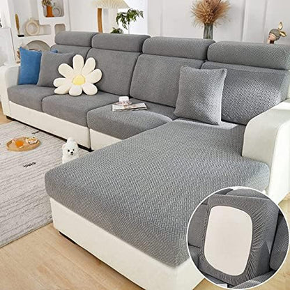 Couch Cushion Covers for Sofa Couch Covers Wear-Resistant Universal Sofa Cover Washable Stretch for Sectional Slipcovers (Texture-Gray,Back Cover M)