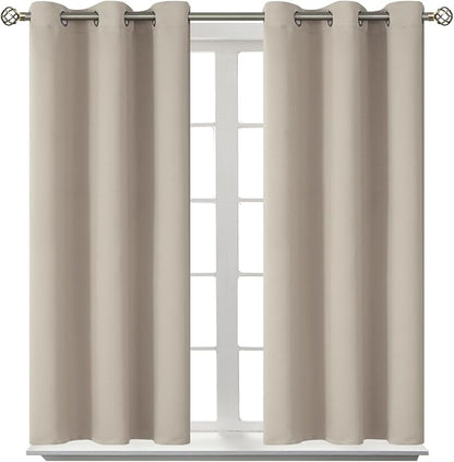 BGment Room Darkening Curtains 54 Inches Long - Grommet Thermal Insulated Drapes Window Treatment Curtains for Bedroom, 2 Panels, 38 x 54 Inch, Camel