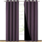 NICETOWN 100% Blackout Curtains 84 inches Long, Plum, 52 inches Wide, Pair of Energy Smart & Noise Blocking Out Drapes for Baby Room Window, Thermal Insulated Guest Room Lined Window Dressing