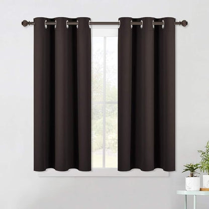 NICETOWN Blackout Curtain Panels for Bedroom Window, Triple Weave Microfiber Energy Saving Thermal Insulated Solid Grommet Blackout Draperies and Drapes (One Pair, 42 Inch by 45 Inch, Toffee Brown)