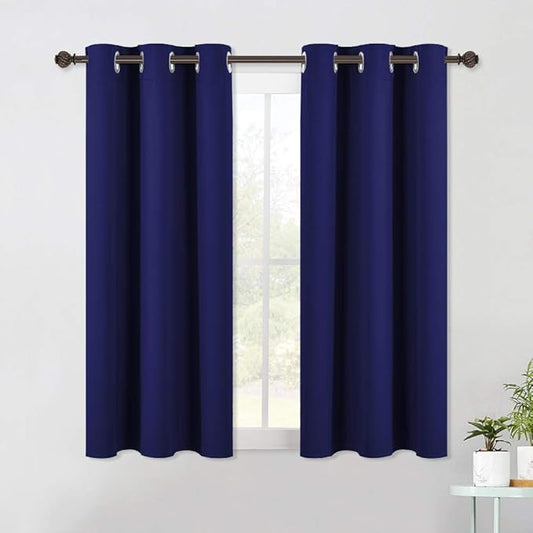 NICETOWN Blackout Curtain Panels for Bedroom, 2 Panels, W42 x L60 inches, Royal Blue, Thermal Insulated Grommet Top Blackout Draperies and Drapes