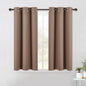 NICETOWN Blackout Window Curtains and Drapes for Kitchen, Window Treatment Thermal Insulated Solid Grommet Blackout Drapery Panels (Set of 2 Panels, 42 by 45 Inch, Cappuccino)