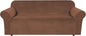 H.VERSAILTEX Stretch Velvet Sofa Covers for 3 Cushion Couch Covers Furniture Protector Soft with Non Slip Elastic Bottom, Crafted from Thick Comfy Rich Velour (Large Sofa 90"-97", Caramel)