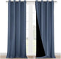 NICETOWN Full Shading Curtains 90 inches Long 2 Panels Set for Windows, Super Heavy-Duty Black Lined Blackout Curtains for Bedroom, Privacy Assured Window Treatment (Stone Blue, 52 inches W)