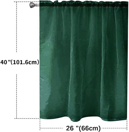 SpaceDresser Basic Rod Pocket Sheer Voile Window Curtain Panels Foliage Green 1 Pair 2 Panels 26 Width 40 Inch Long for Kitchen Bedroom Children Living Room Yard（Foliage Green，26Wx 40L）