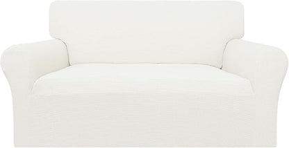 Easy-Going 100% Waterproof Oversized Loveseat Couch Cover, Dual Waterproof Sofa Cover, Stretch Jacquard Sofa Slipcover, Leakproof Furniture Protector for Kids, Pets, Dog and Cat, Cream