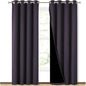 NICETOWN 100% Blackout Curtains 84" Long, Greyish Purple, 52" Wide, Pair of Energy Smart & Noise Blocking Out Drapes for Baby Room Window, Thermal Insulated Guest Room Lined Window Dressing
