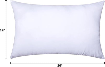MIULEE Throw Pillow Insert Premium Pillow Stuffer Sham Rectangle Form for Decorative Cushion Bed Couch Sofa 14x26 Inch