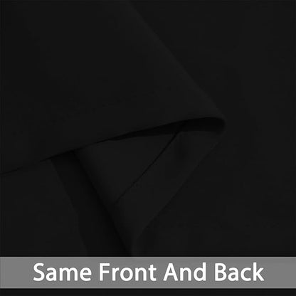 Yakamok Blackout Curtains Room Darkening Thermal Insulated Window Panels,Solid Grommet Top Drapes for Bedroom/Living Room(38Wx90L, Black, 2 Panels)