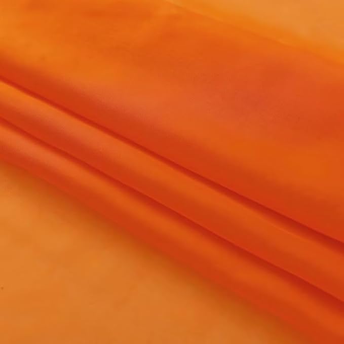 SpaceDresser Basic Rod Pocket Sheer Voile Window Curtain Panels Orange 2 Panels 52 Width 96 Inch Long for Kitchen Bedroom Children Living Room Yard(Orange,52 W x 96 L)