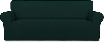 PureFit Super Stretch Sofa Slipcover – Spandex Non Slip Soft Couch Sofa Cover, Washable Furniture Protector with Non Skid Foam and Elastic Bottom for Kids, Pets （Sofa, Deep Teal）