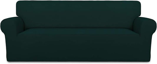 PureFit Super Stretch Sofa Slipcover – Spandex Non Slip Soft Couch Sofa Cover, Washable Furniture Protector with Non Skid Foam and Elastic Bottom for Kids, Pets （Oversized Sofa, Deep Teal）