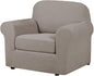 H.VERSAILTEX Stretch Chair Slipcovers 2 Pieces Armchair Cover Furniture Protector Chair Covers for Living Room Fit Chair Width Up to 47 Inches, Jacquard Spandex High Spandex Fabric(Chair, Taupe)