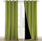 NICETOWN 100% Blackout Curtains for Windows, Pack of 2, Fresh Green, 52" W x 102" L, Super Heavy-Duty Black Lined Total Darkness Drapes for Bedroom, Privacy Assured Window Treatment for Patio
