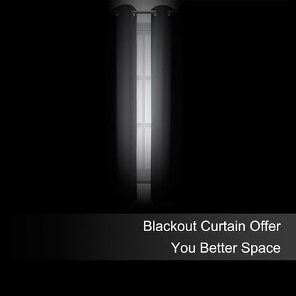 LEMOMO Blackout Curtains 66 x 72 Inch Long Frost Grey Curtains Set of 2 Panels Room Darkening Curtains for Bedroom and Living Room