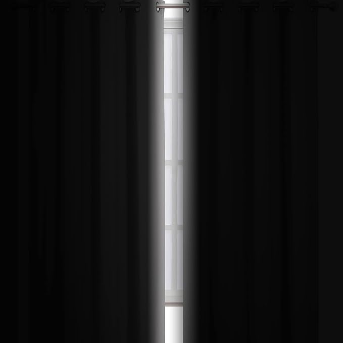 LEMOMO Light Grey Thermal Blackout Curtains/42 x 72 Inch/Set of 2 Panels Room Darkening Curtains for Bedroom