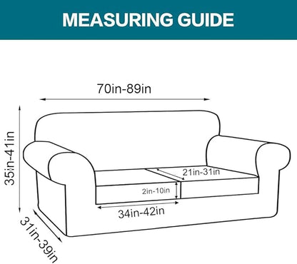 Turquoize 3 Piece Sofa Covers for 2 Cushion Couch Sofa Slipcover Soft Couch Cover for Dogs-Washable Sofa Furniture Cover with 2 Individual Cushion Covers, Feature Fabric (2 Cushion Sofa, Burnt Brick)