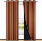 NICETOWN Burnt Orange Blackout Curtains 84 inches Long, Full Light Blocking Drapes with Black Liner for Nursery, Thermal Insulated Draperies for Hall, Villa (2 Pieces, 42" Wide Each Panel)