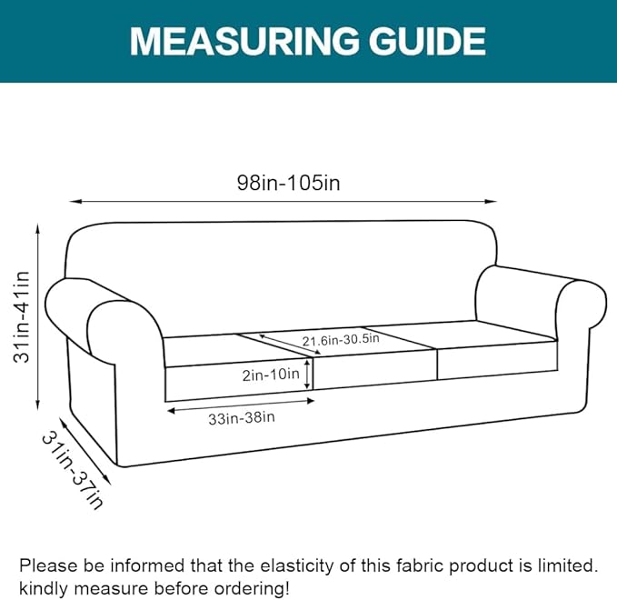 Turquoize 4 Piece Sofa Covers for 3 Cushion Couch Sofa Slipcover Soft Couch Cover for Dogs-Washable Sofa Furniture Covers with 3 Individual Large Cushion Covers (XL Sofa, Island Fossi)