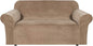 H.VERSAILTEX Stretch Velvet Loveseat Covers for 2 Cushion Couch Covers for Living Room Sofa Covers Slipcovers with Non Slip Straps Bottom, Ultra Thick Comfy Velour (Width 58"-72", Camel)
