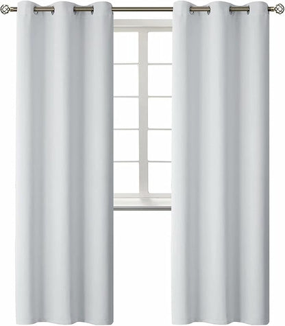 BGment Room Darkening Curtains 84 Inches Long - Grommet Thermal Insulated Drapes Window Treatment Curtains for Bedroom, 2 Panels, 42 x 84 Inch, Greyish White