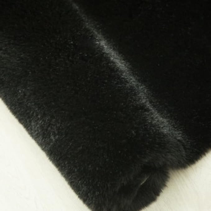 Ghouse Ultra Soft Faux Rabbit Fur Rug 3x5, Machine Washable Area Rugs for Bedroom Fluffy Rugs for Living Room, No-Shedding Carpet Sheepskin Rug Black