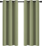 Yakamok Room Darkening Blackout Curtains for Bedroom,Thermal Insulated Grommet Top Light Blocking Window Drapes for Living Room,42W x 72L,Sage Green,2 Panels