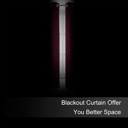 LEMOMO Blackout Curtains 66 x 54 Inch Long Burgundy Red Curtains Set of 2 Panels Room Darkening Curtains for Bedroom and Living Room