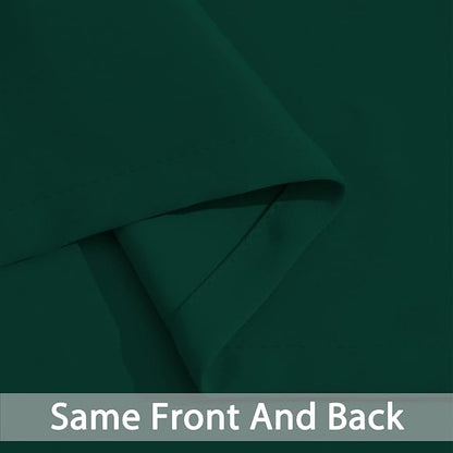 Yakamok Blackout Curtains Room Darkening Thermal Insulated Window Panels,Solid Grommet Top Drapes for Bedroom/Living Room(62Wx63L, Dark Green, 2 Panels)