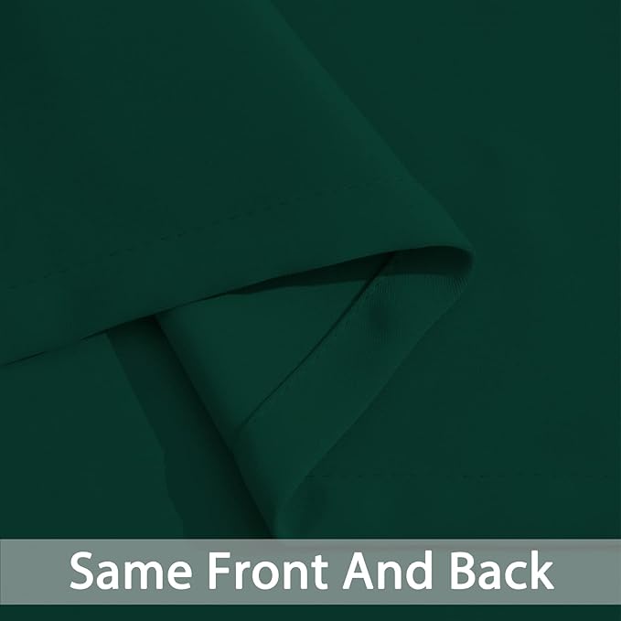Yakamok Dark Green Blackout Curtains for Bedroom, Room Darkening Thermal Insulated Grommet Window Curtains, Light Blocking Blackout Drapes for Living Room, 42Wx72L inch,2 Panels