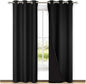 NICETOWN Room Warming Blackout Curtains 80 inches Long, Full Light Blocking Drapes with Black Liner for Nursery, Thermal Insulated Draperies for Hall, Villa (Black, 2 Pieces, 42" Wide Each Panel)