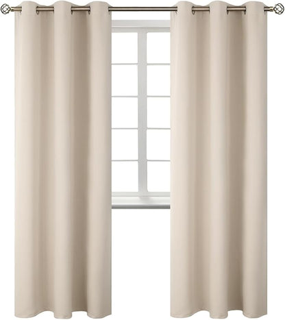 BGment Blackout Curtains - Grommet Thermal Insulated Room Darkening Bedroom and Living Room Curtains, Set of 2 Panels (42 x 84 Inch, Champagne)