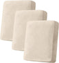 Couch Cover Stretch Velvet Sofa Cushion Cover 3-Piece - Elastic Washable Slipcover for Seat or Backrest, Couch Seat Covers for Sofas (Cream)