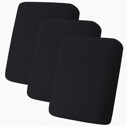 hyha Milk Silk Couch Cushion Covers, Soft Magic Sofa Covers Washable for 3 Cushion Couch, Stretch Sectional Outdoor Cushion Covers for Patio Furniture with Elastic Bottom(3 Packs, Black)