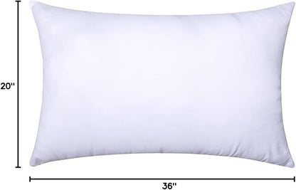 MIULEE Throw Pillow Insert Premium Pillow Stuffer Sham Rectangle Form for Decorative Cushion Bed Couch Sofa 20x36 Inch