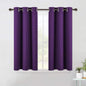 NICETOWN Thermal Insulated Blackout Draperies Curtains, Triple Weave Home Decoration Solid Ring Top Blackout Drape Panels for Bedroom (Set of 2, 42 x 45 Inch, Royal Purple)