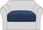 H.VERSAILTEX High Stretch Individual Seat Cushion Covers Sofa Slipcovers Couch Cushion Covers Sofa Covers Featuring Jacquard Textured Twill Fabric (1 Pack for 1 Cushion Chair, Navy, Small)