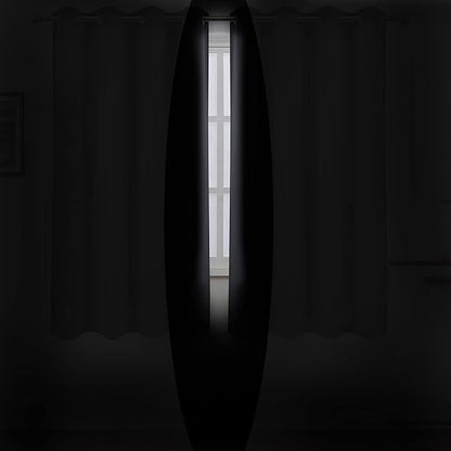 LEMOMO Black Thermal Blackout Curtains/52 x 72 Inch/Set of 2 Panels Room Darkening Curtains for Bedroom