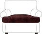 Leather Look Couch Cushion Covers Sofa Seat Slipcovers Sets Couches Furniture Protector for Sectional Armchair Loveseat Pets Kids Stretch Spandex Fabric (1 T-Cushion Armchair, Burgundy)