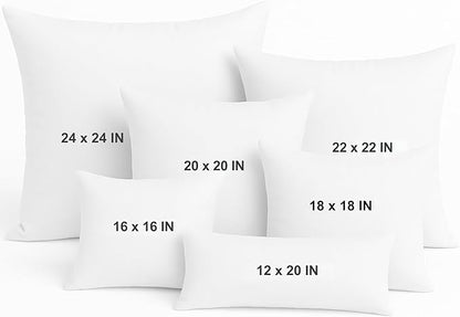 LANE LINEN 4 Pack 18x18 White Throw Pillow Inserts for Decorative Pillow Covers, Couch Pillows for Living Room, Fluffy Pillows for Bed