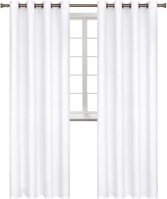BGment Room Darkening Curtains 95 Inches Long - Grommet Thermal Insulated Drapes Window Treatment Curtains for Bedroom, 2 Panels, 52 x 95 Inch, Pure White