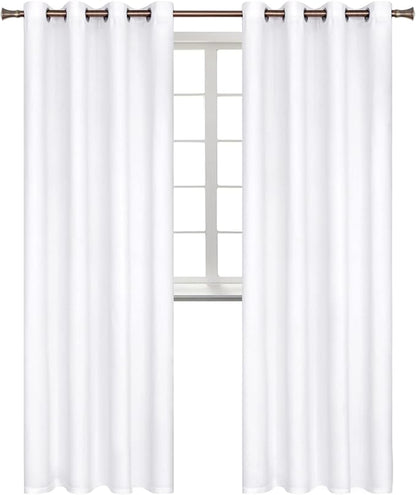 BGment Blackout Curtains - Grommet Thermal Insulated Room Darkening Bedroom and Living Room Curtains, Set of 2 Panels (52 x 108 Inch, Pure White)