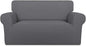 PureFit Super Stretch Sofa Slipcover – Spandex Non Slip Soft Couch Sofa Cover, Washable Furniture Protector with Non Skid Foam and Elastic Bottom for Kids, Pets （Loveseat, Gray ）