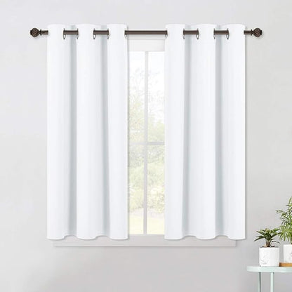 NICETOWN Window Draperies Curtains Panels - Blocking Out 50% Sunlight Curtains, Grommet Top Small Window Drapes for Bedroom (2 Panels, 42 by 45, White)