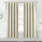 RYB HOME Extra Wide Curtains for Bedroom Living Room 72 inches Long, Thermal Insulated Privacy Drapes for Nursery Home Theater Dining Room, Width 62 by Length 72, Beige, 2 Panels