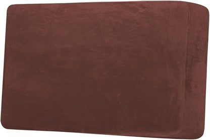 H.VERSAILTEX Velvet Stretch Individual Cushion Cover Plush Cushion Slipcover for Loveseat Sofa Furniture Protector Seat Cushion Sofa Cover (1 Piece Loveseat Cushion Cover, Burnt Brick)