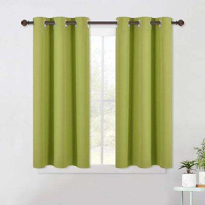 NICETOWN Blackout Curtain Panels for Living Room, Thermal Insulated Solid Grommet Top Blackout Draperies/Drapes for Window (1 Pair, 42 x 45 Inch in Fresh Green)