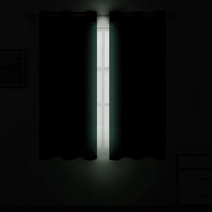 LEMOMO Blackout Curtains 66 x 54 Inch Long Dark Green Curtains Set of 2 Panels Room Darkening Curtains for Bedroom and Living Room
