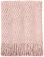 BOURINA Pink Throw Blanket 50x60 Inches Throw Textured Solid Soft Sofa Throw Couch Cover Knitted Decorative Blanket