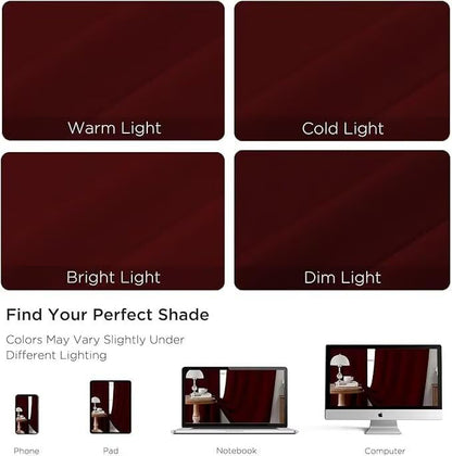 Joydeco Blackout Curtains for Bedroom 96 inch Long 2 Panels, Thermal Insulated Room Darkening Curtains with Grommets, Soft Window Drapes for Living Room (W52 x L96 Inch, Burgundy Red)